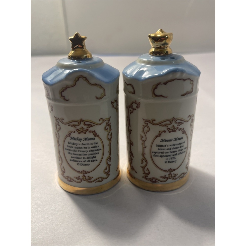 Disney Spice Jar Collection Mickey Salt & Minnie Pepper Jar 1997 Lenox Porcelain - Picture 5 of 13